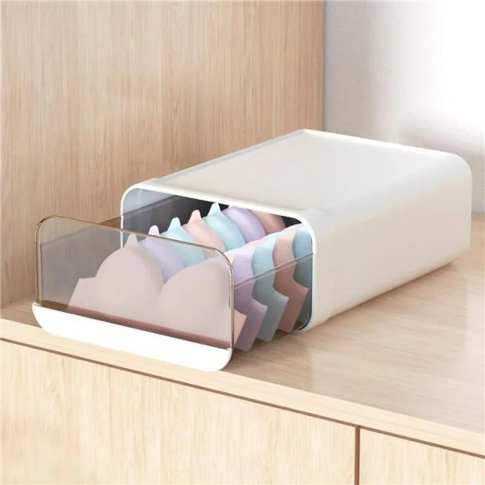 Plastic Underwear Organizer Drawer Closet Storage Box for Bras Socks Ties Scarve